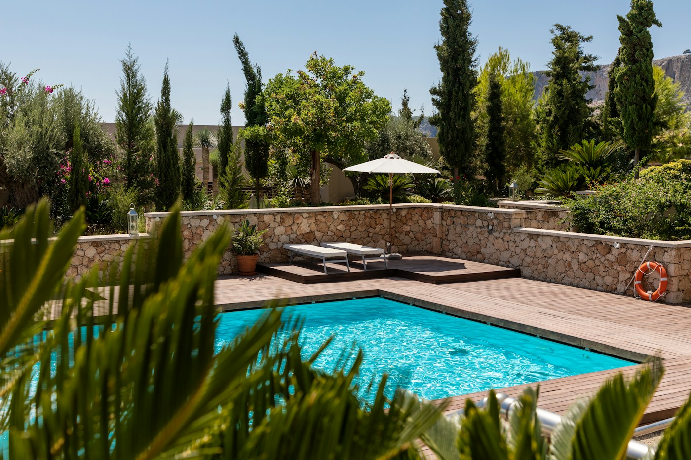 Illustrative outdoor swimming pool